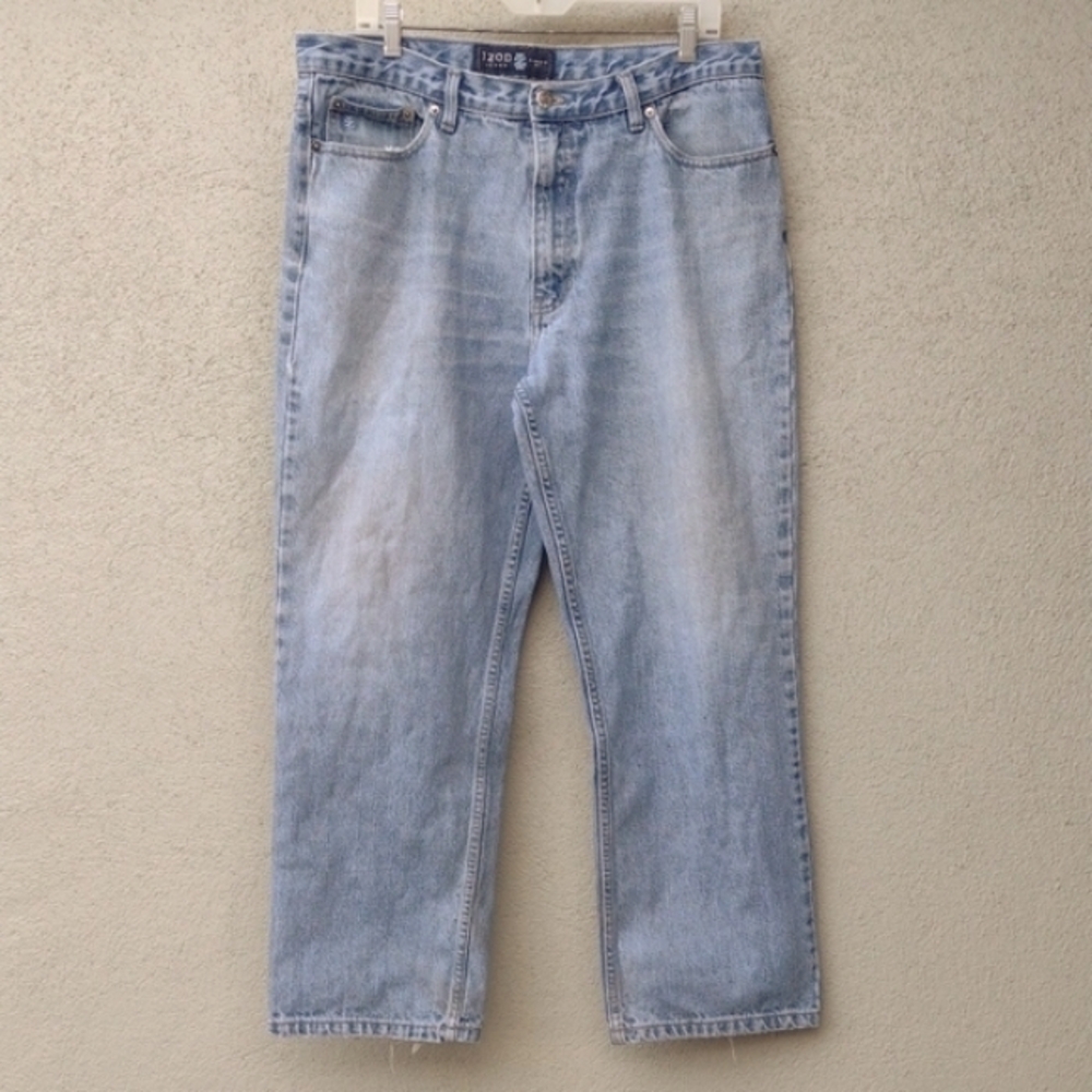 Izod Light Blue Classic Fit Straight Leg Non-stretch Jeans Men's 36x30